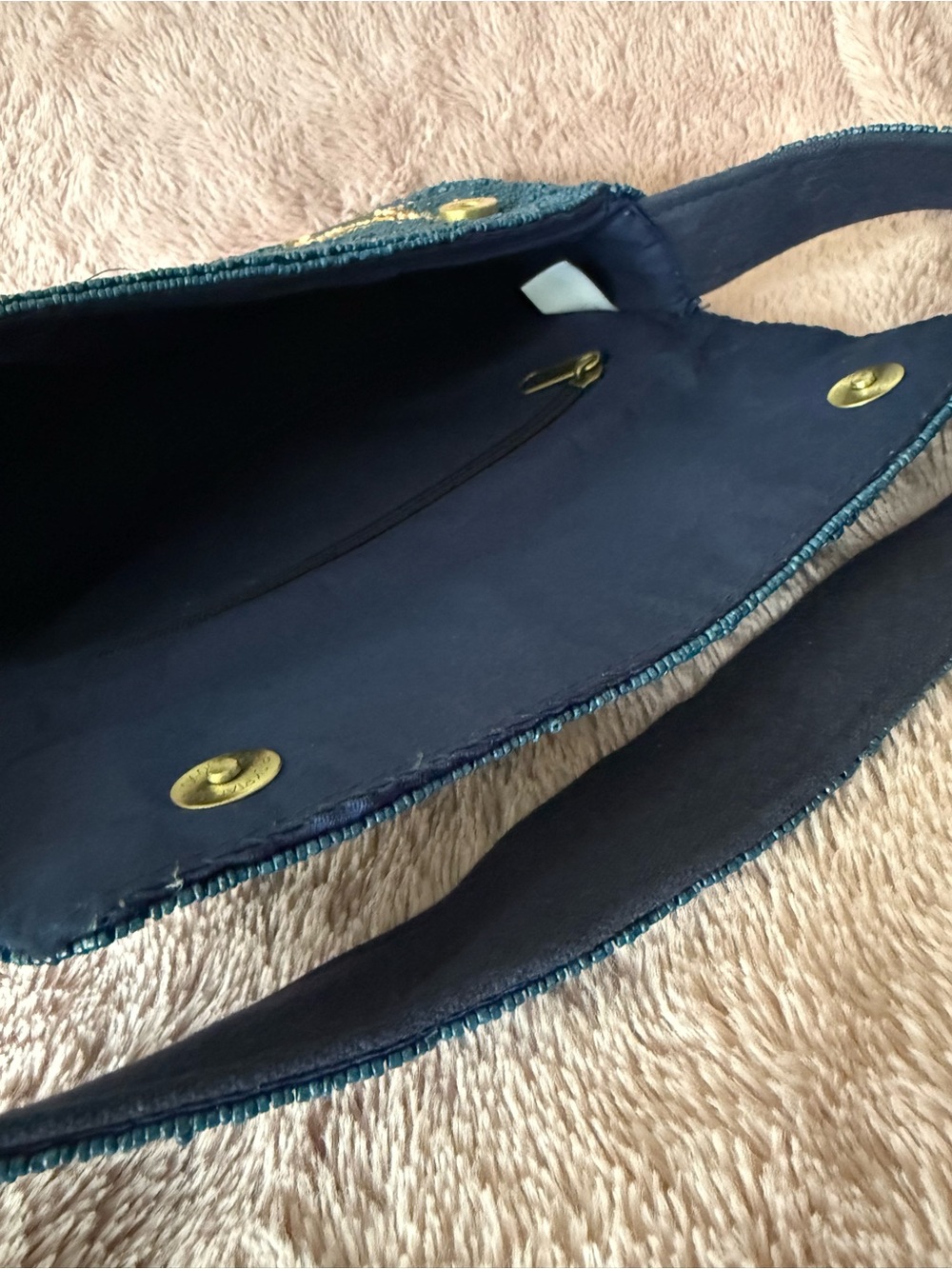 🌙 Viral NWT Beaded Navy Star & Heart Shoulder Bag - Picture 7 of 11